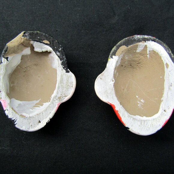 2 Miniature Peking Beijing Opera Masks Hand Painted Ceramic Asian Art - Picture 5 of 6